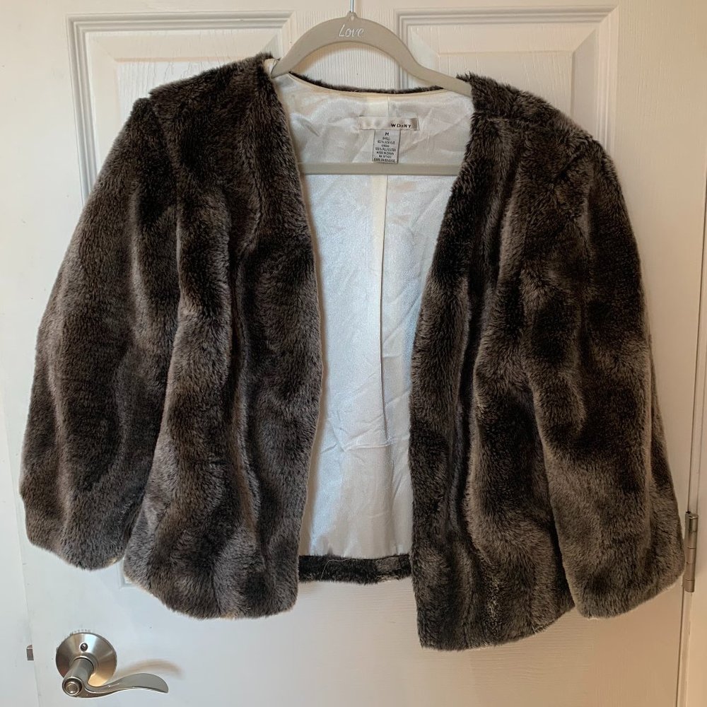 Faux Fur Brown Coat - Medium